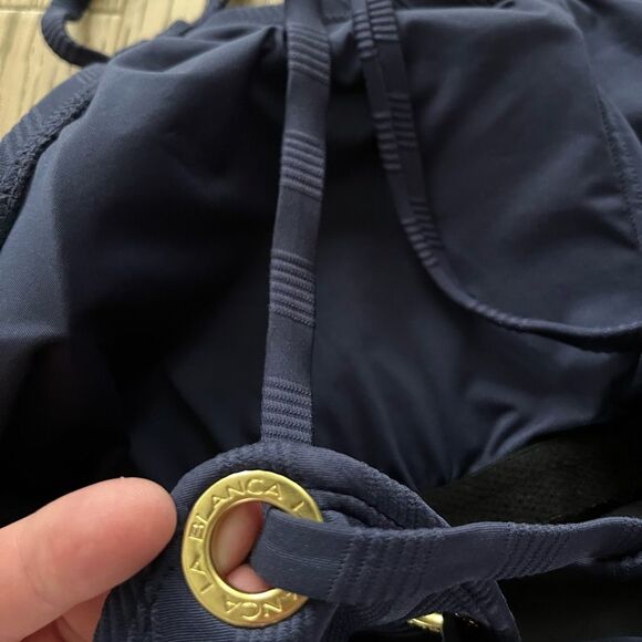 La Blanca Navy One Shoulder Linea Costa Swimsuit 18W NWOT - Picture 8 of 11